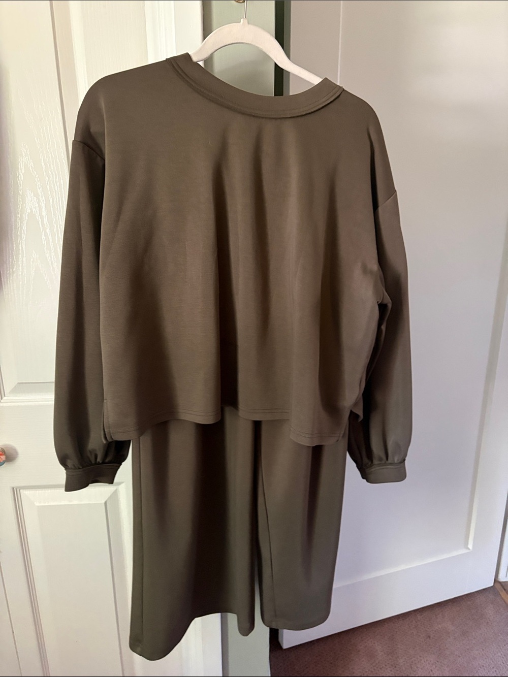 Wide Leg Jumpsuit Set in Olive